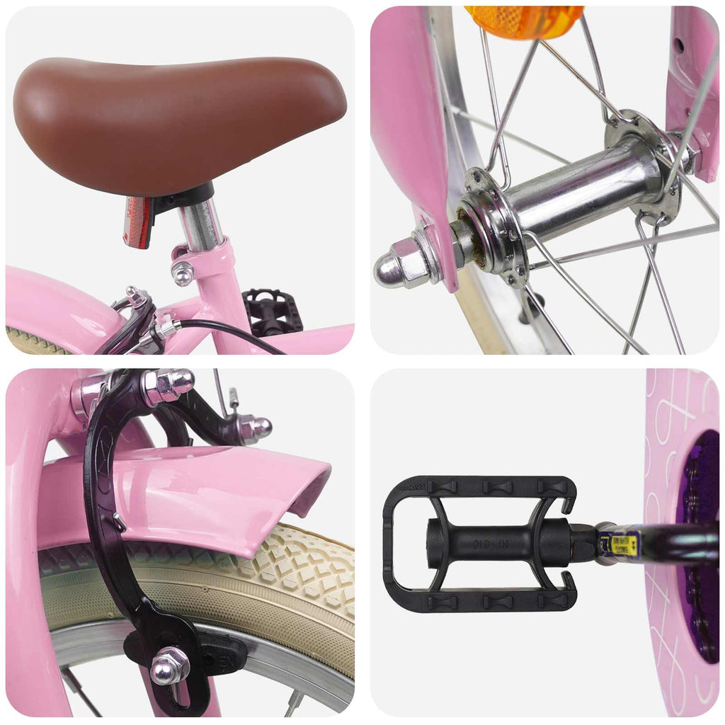 Bicicleta Infantil 12 Polegadas para 2-4 anos Rosa Claro — foto 4