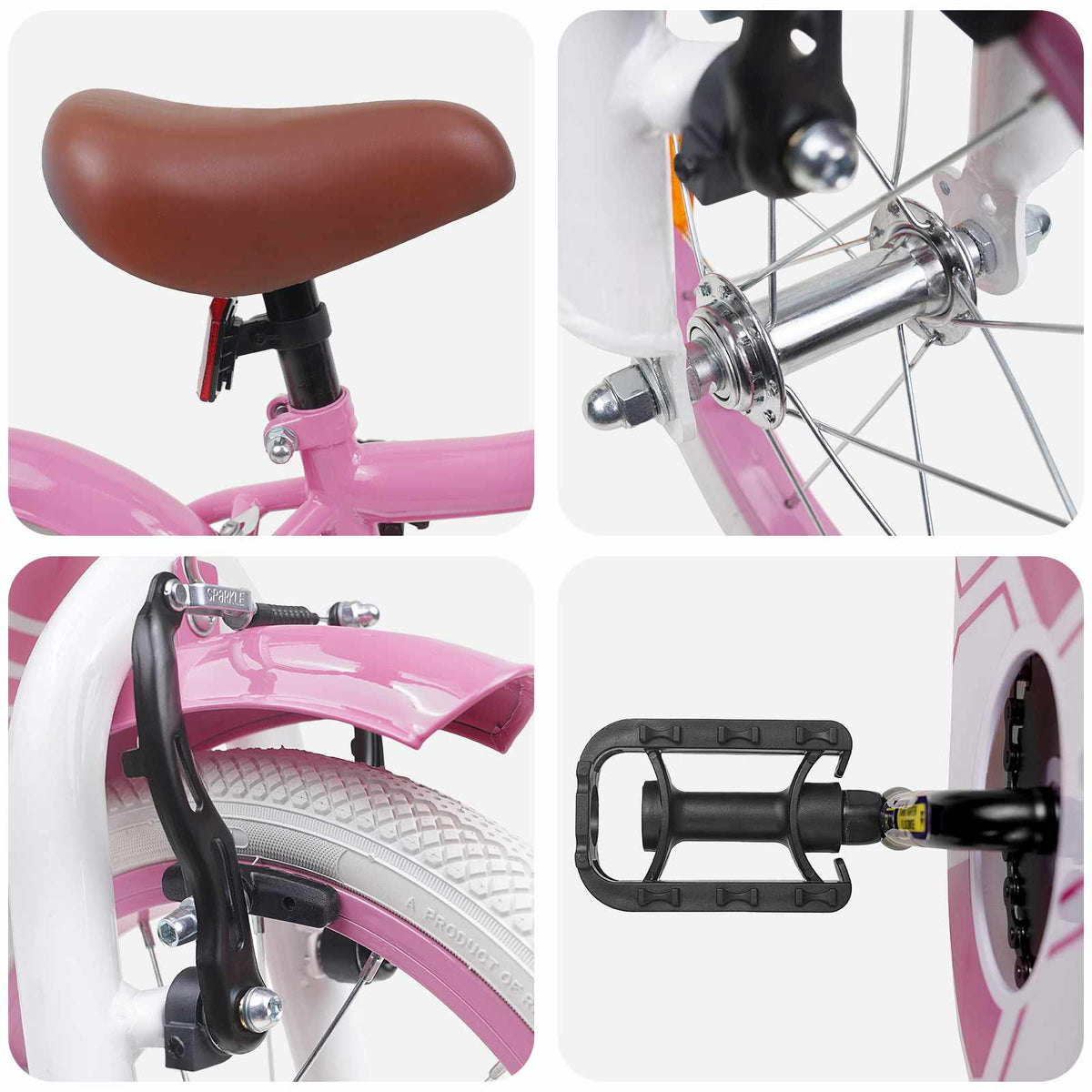 Bicicleta Infantil 12 Polegadas para 2-4 anos Rosa Claro — foto 4
