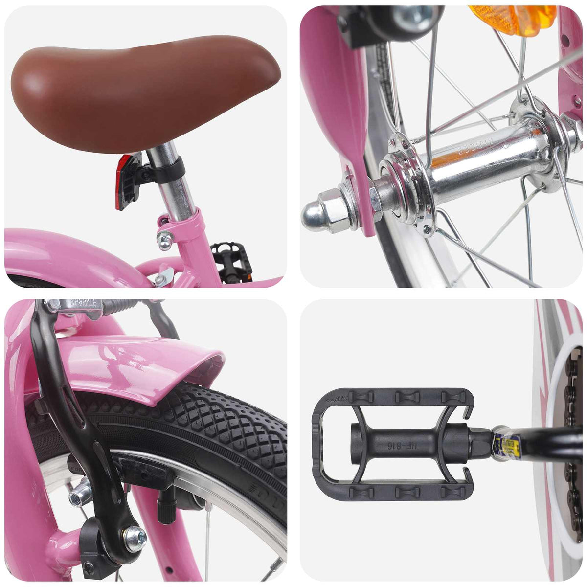 Bicicleta Infantil 12 Polegadas para 2-4 anos Rosa Claro — foto 4