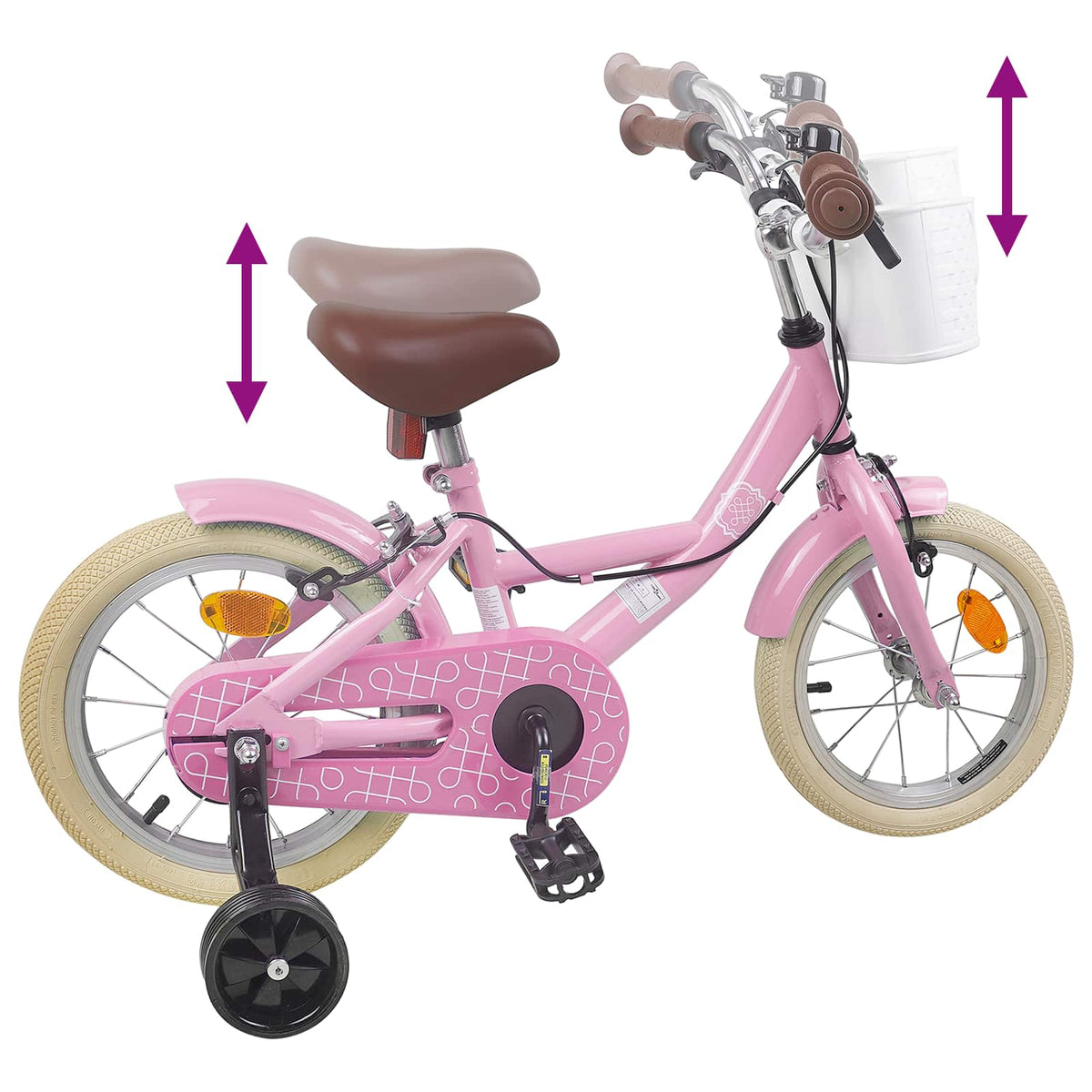 Bicicleta Infantil 12 Polegadas para 2-4 anos Rosa Claro — foto 7