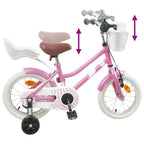 Bicicleta Infantil 12 Polegadas para 2-4 anos Rosa Claro — foto 7