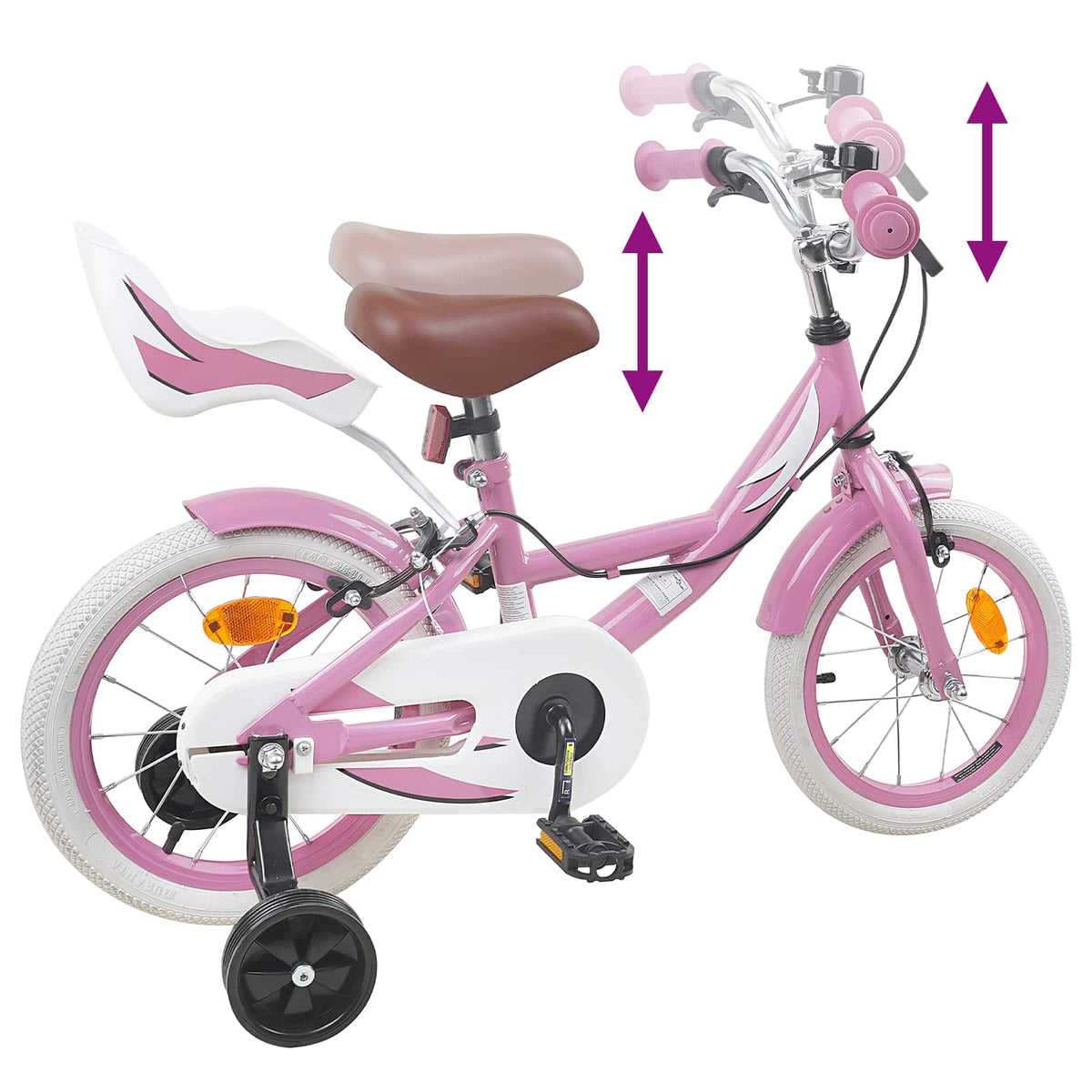 Bicicleta Infantil 12 Polegadas para 2-4 anos Rosa Claro — foto 7