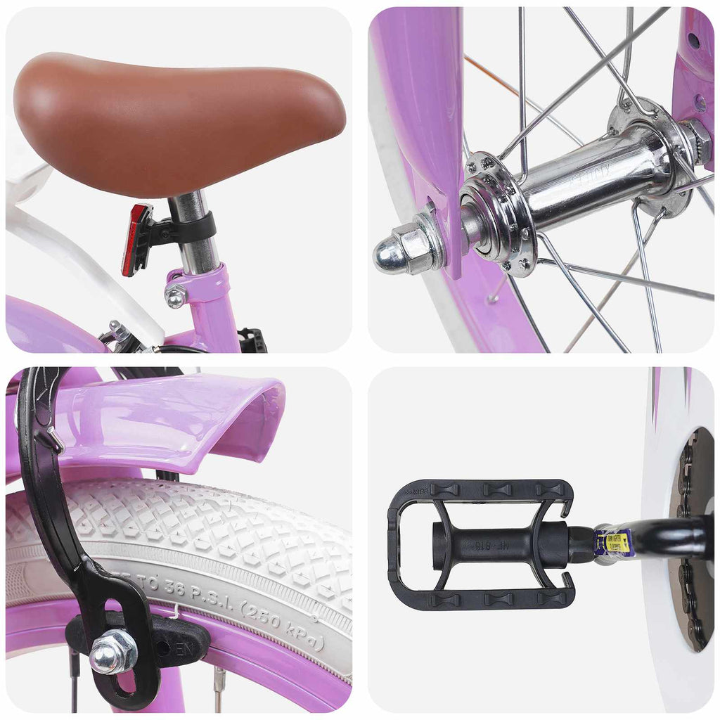 Bicicleta Infantil 12 Polegadas para 2-4 anos Roxo — foto 4