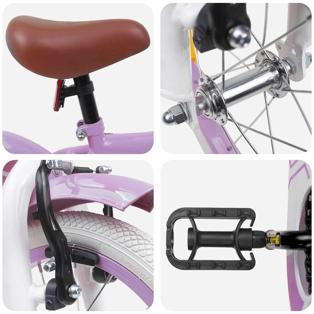 Bicicleta Infantil 12 Polegadas para 2-4 anos Roxo — foto 4
