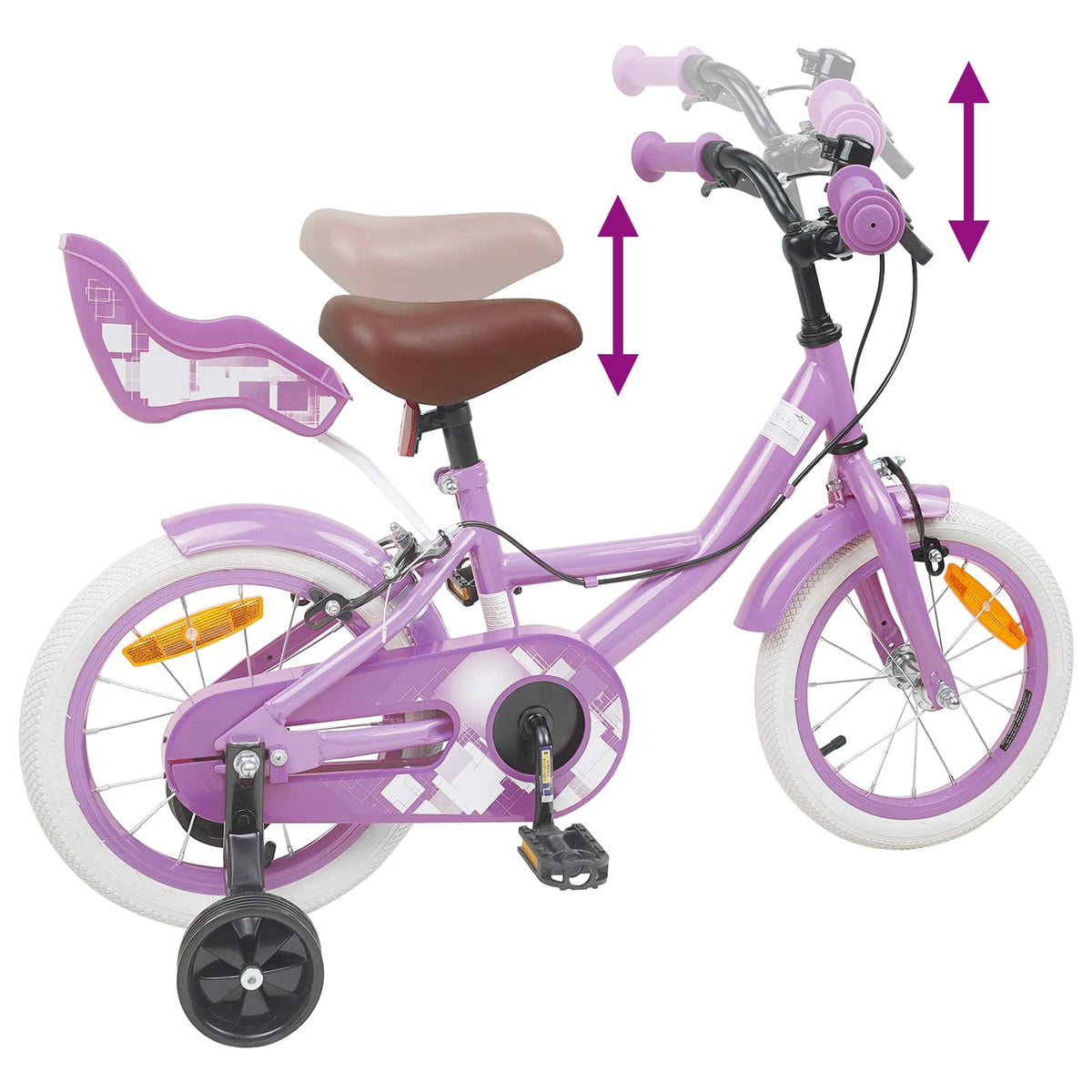 Bicicleta Infantil 12 Polegadas para 2-4 anos Roxo — foto 7