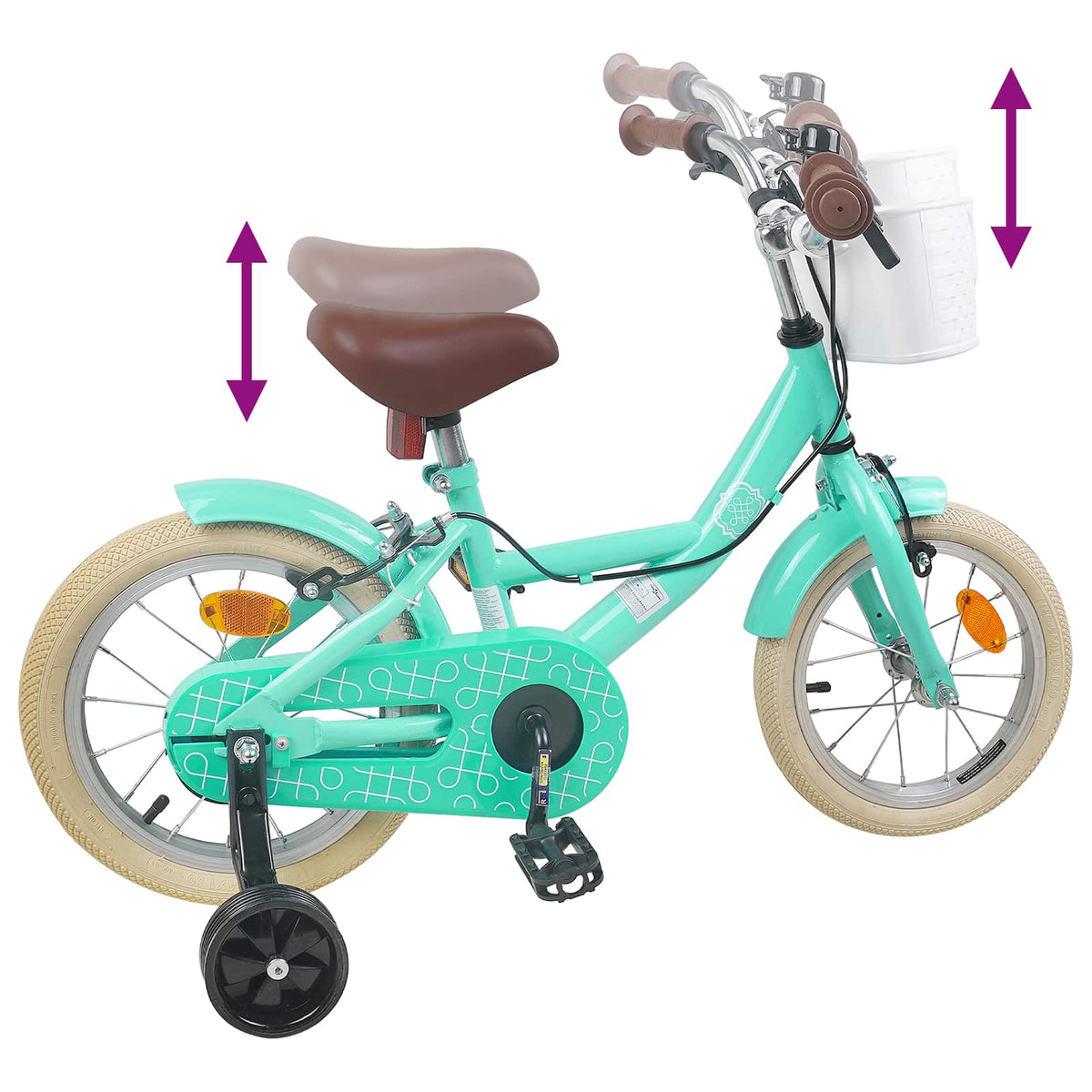 Bicicleta Infantil 12 Polegadas para 2-4 anos Verde do Mar — foto 7