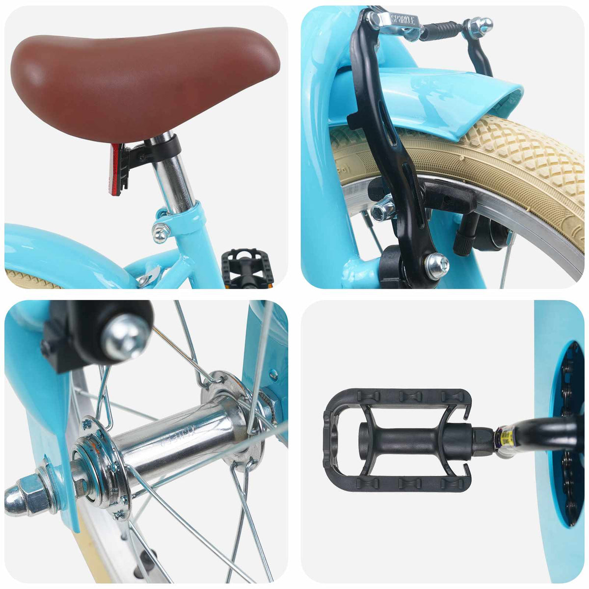 Bicicleta Infantil 14 Polegadas para 3 a 5 anos Azul-Claro — foto 4