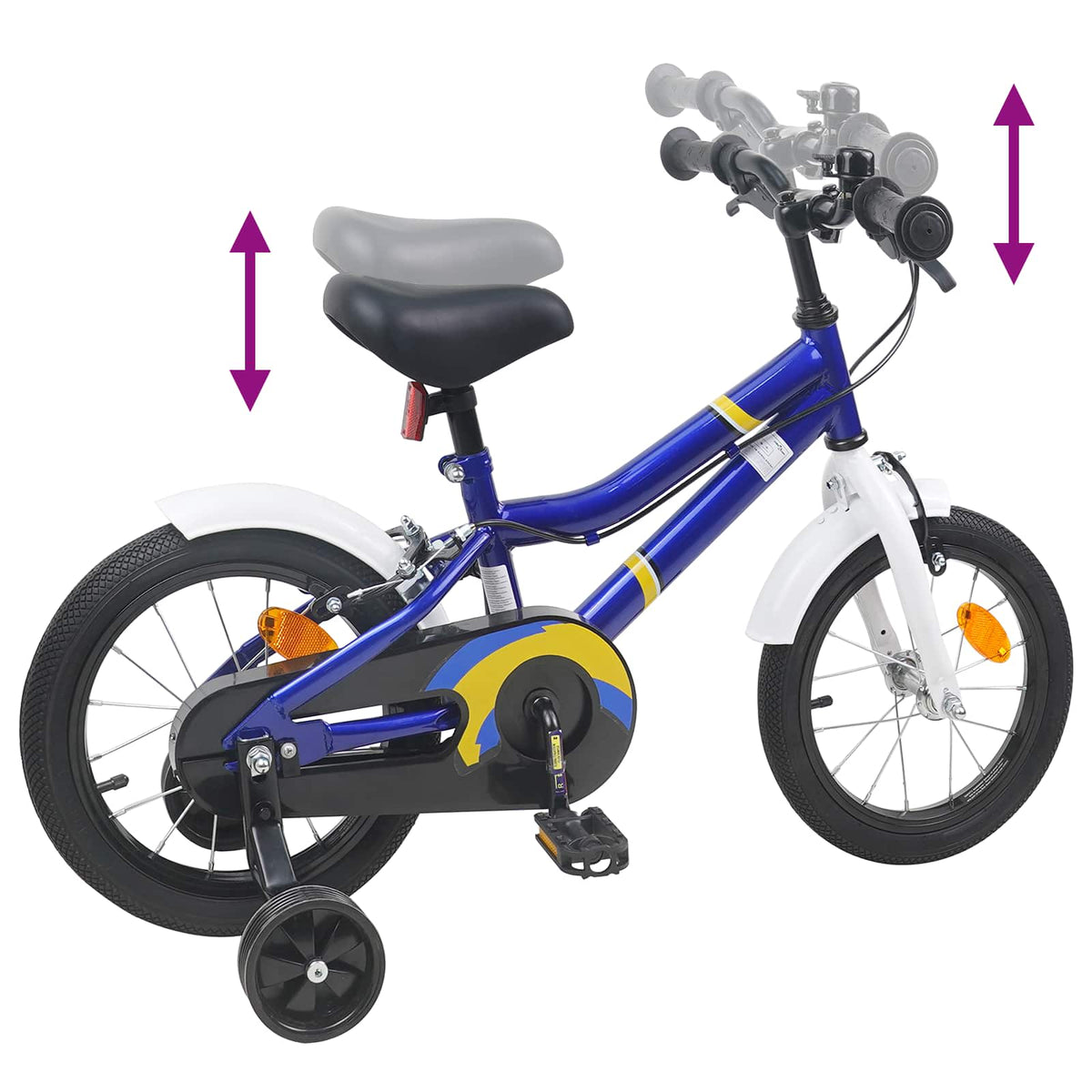 Bicicleta infantil 14 Polegadas para 3 a 5 anos Azul e Branco — foto 7