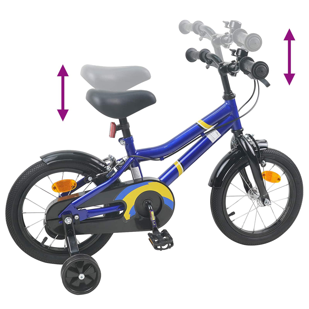 Bicicleta infantil 14 Polegadas para 3 a 5 anos Azul e Preto — foto 7