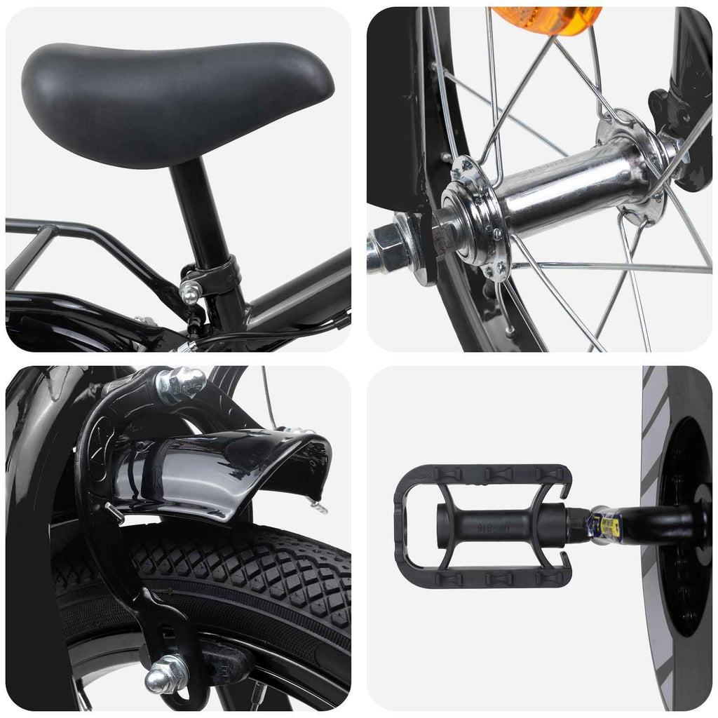 Bicicleta Infantil 14 Polegadas para 3 a 5 anos Preto — foto 4