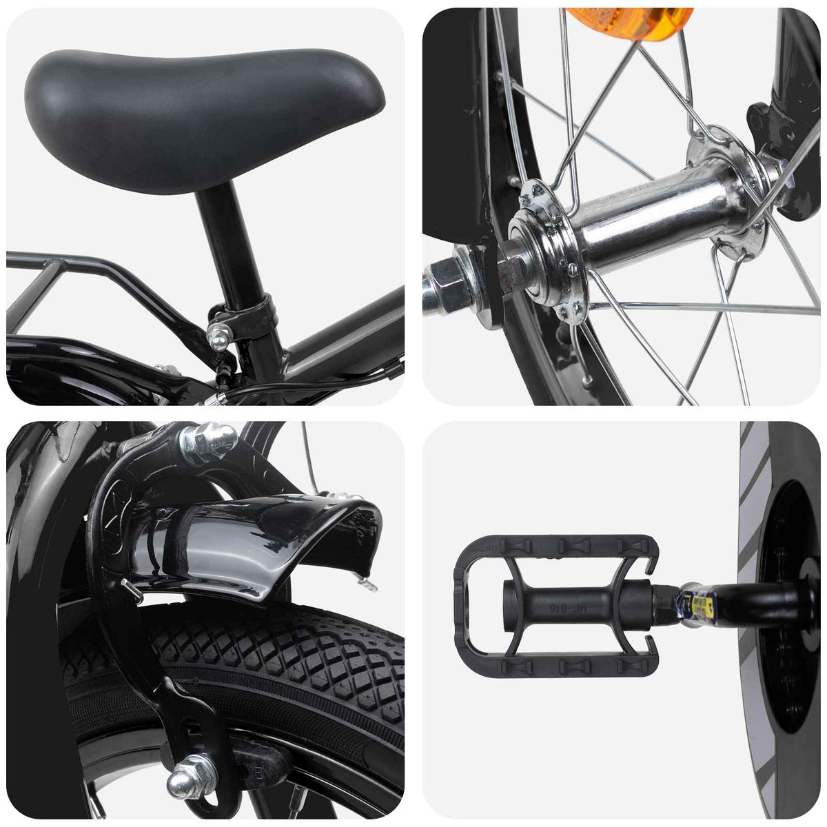 Bicicleta Infantil 14 Polegadas para 3 a 5 anos Preto — foto 4