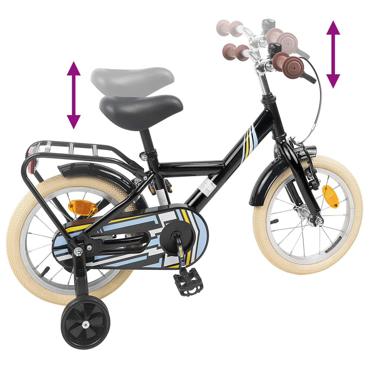 Bicicleta Infantil 14 Polegadas para 3 a 5 anos Preto — foto 7