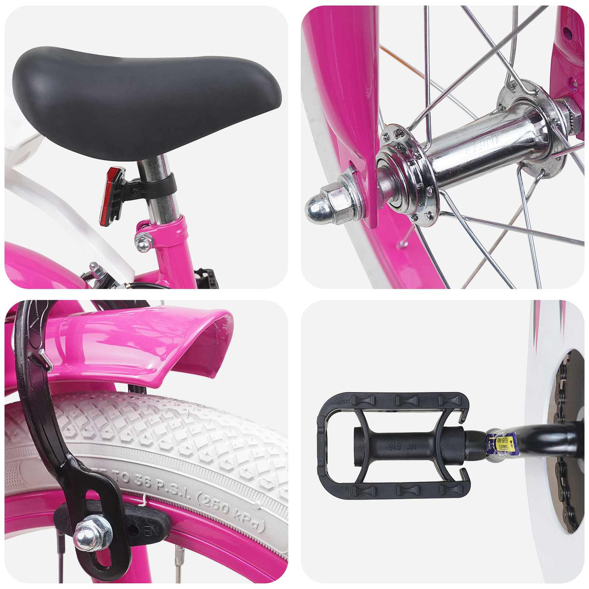 Bicicleta Infantil 14 Polegadas para 3 a 5 anos Rosa — foto 4