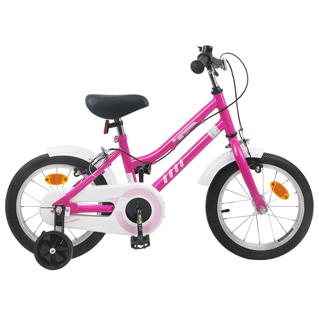 Bicicleta Infantil 14 Polegadas para 3 a 5 anos Rosa Branco — foto 1