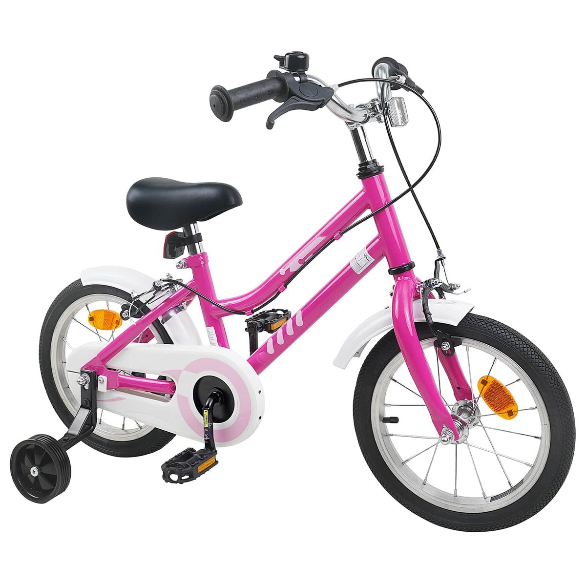 Bicicleta Infantil 14 Polegadas para 3 a 5 anos Rosa Branco — foto 2