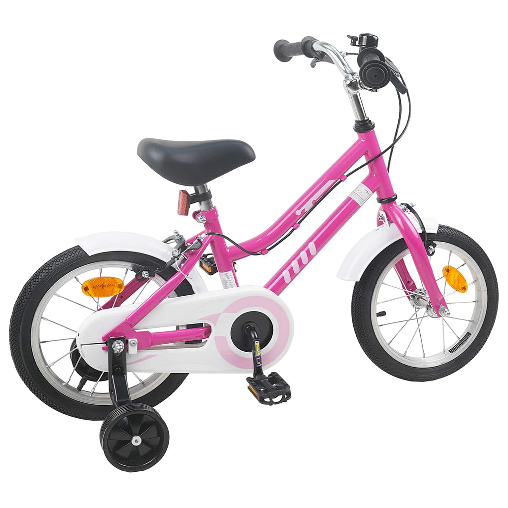 Bicicleta Infantil 14 Polegadas para 3 a 5 anos Rosa Branco — foto 3