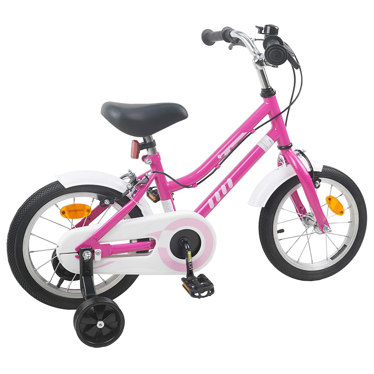 Bicicleta Infantil 14 Polegadas para 3 a 5 anos Rosa Branco — foto 3
