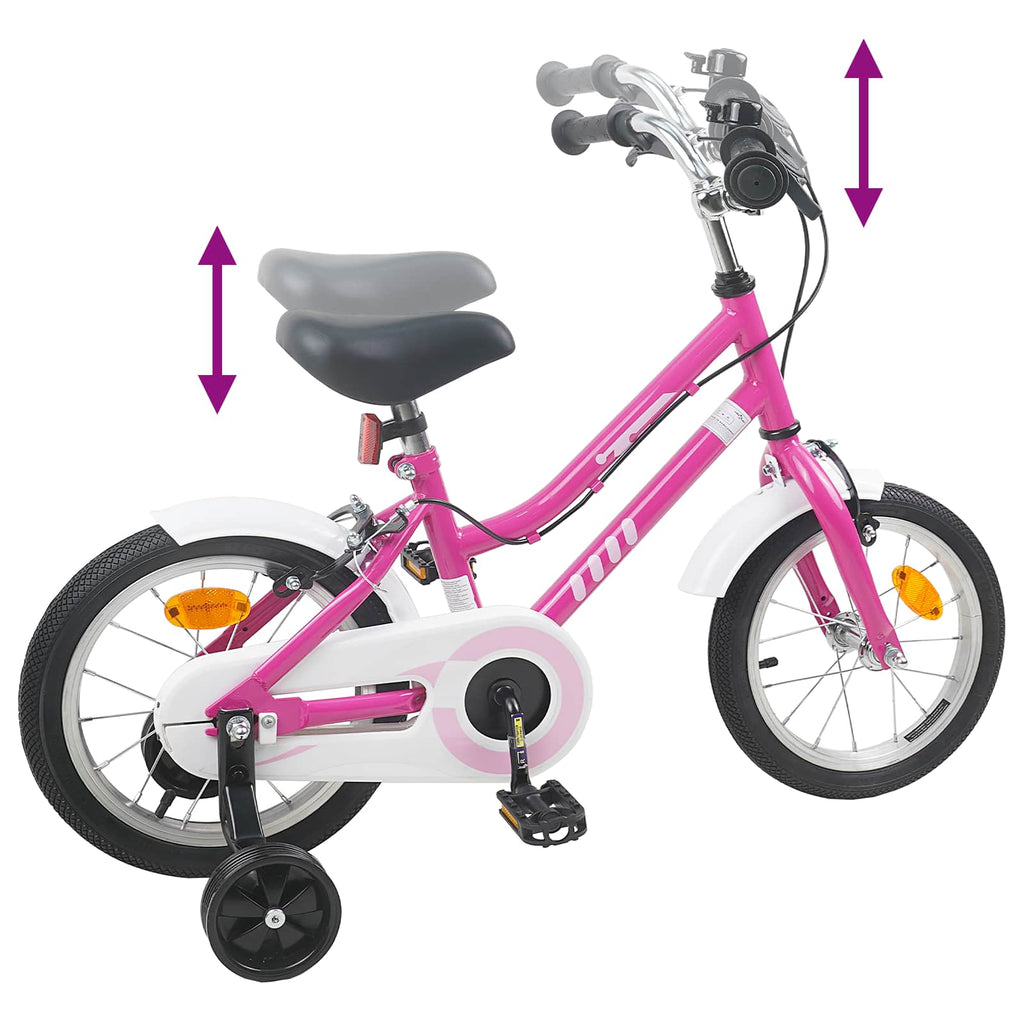 Bicicleta Infantil 14 Polegadas para 3 a 5 anos Rosa Branco — foto 7