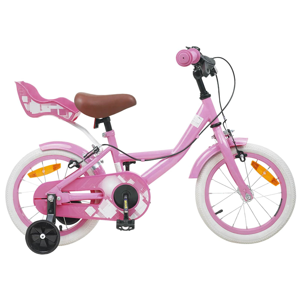 Bicicleta Infantil 14 Polegadas para 3 a 5 anos Rosa Claro — foto 1