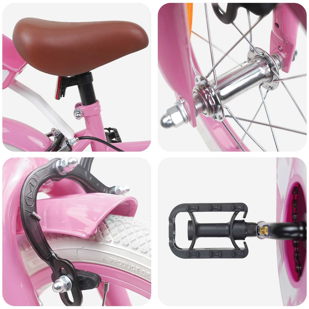 Bicicleta Infantil 14 Polegadas para 3 a 5 anos Rosa Claro — foto 4