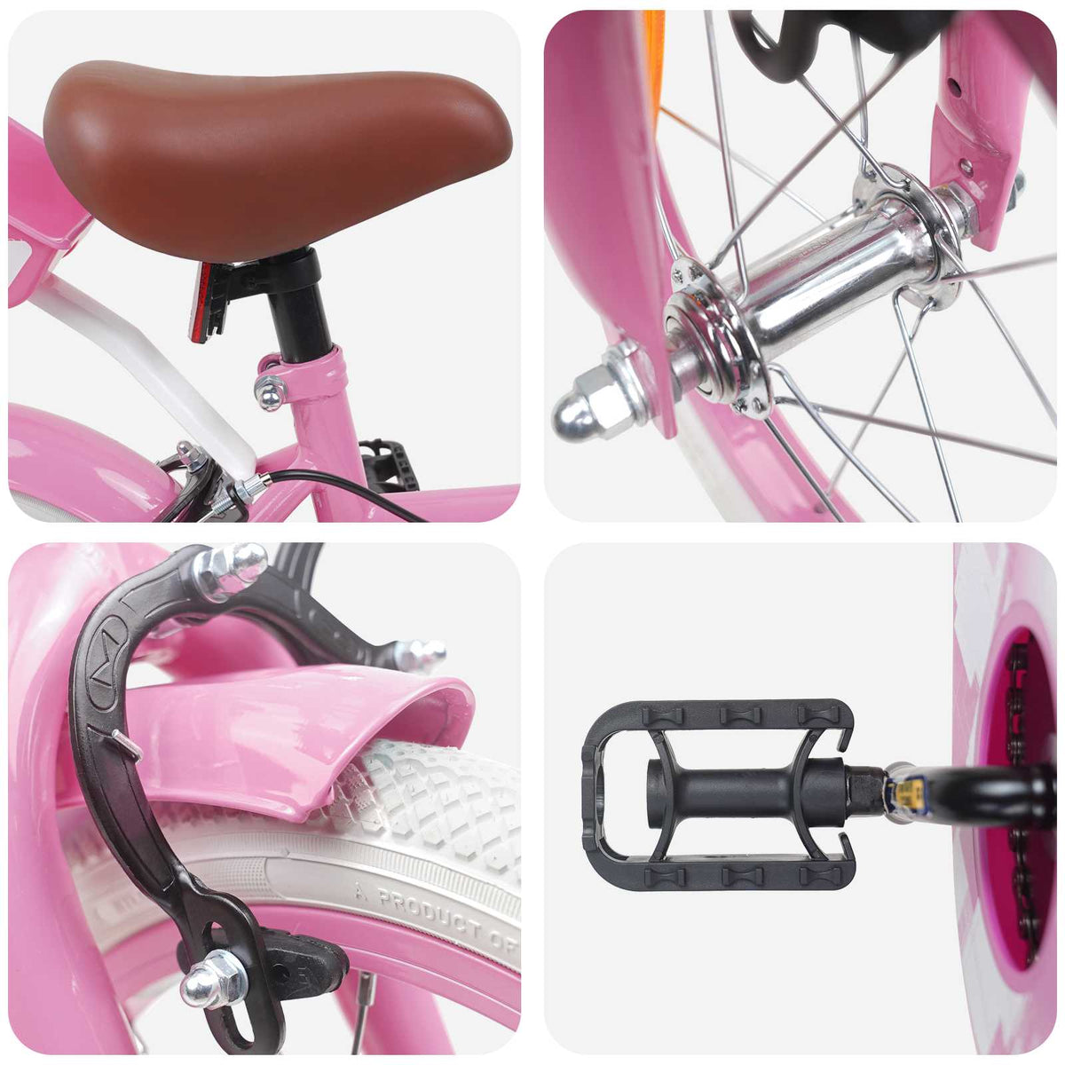 Bicicleta Infantil 14 Polegadas para 3 a 5 anos Rosa Claro — foto 4