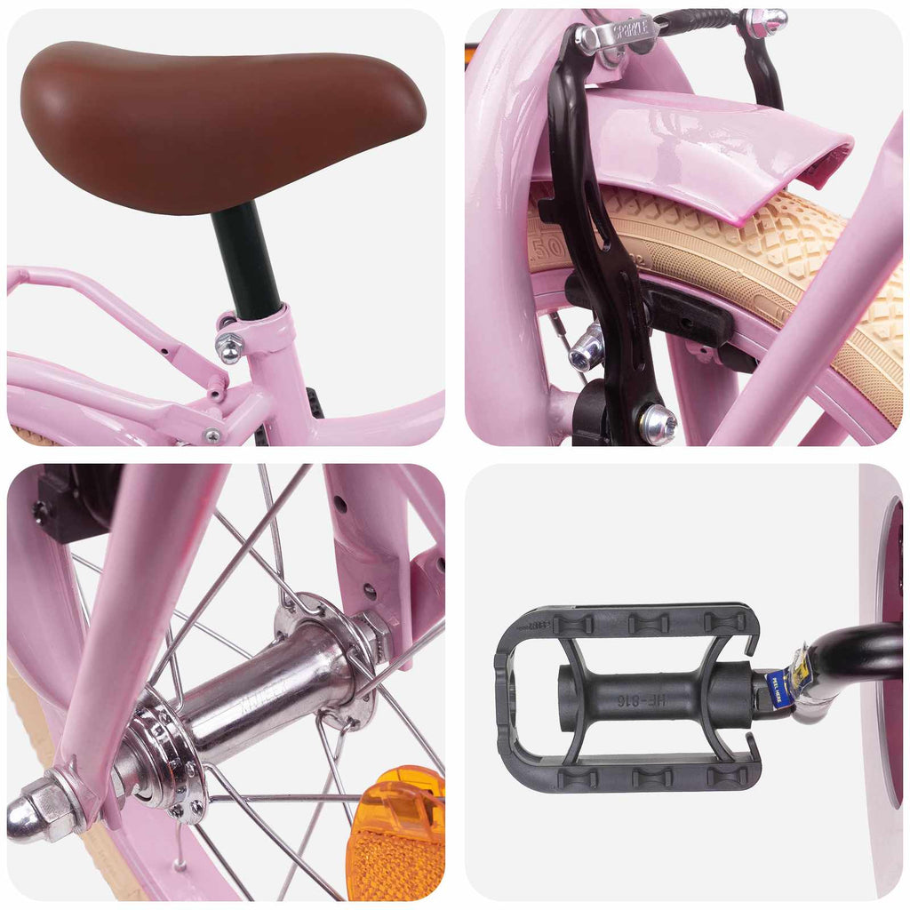 Bicicleta Infantil 14 Polegadas para 3 a 5 anos Rosa Claro — foto 4