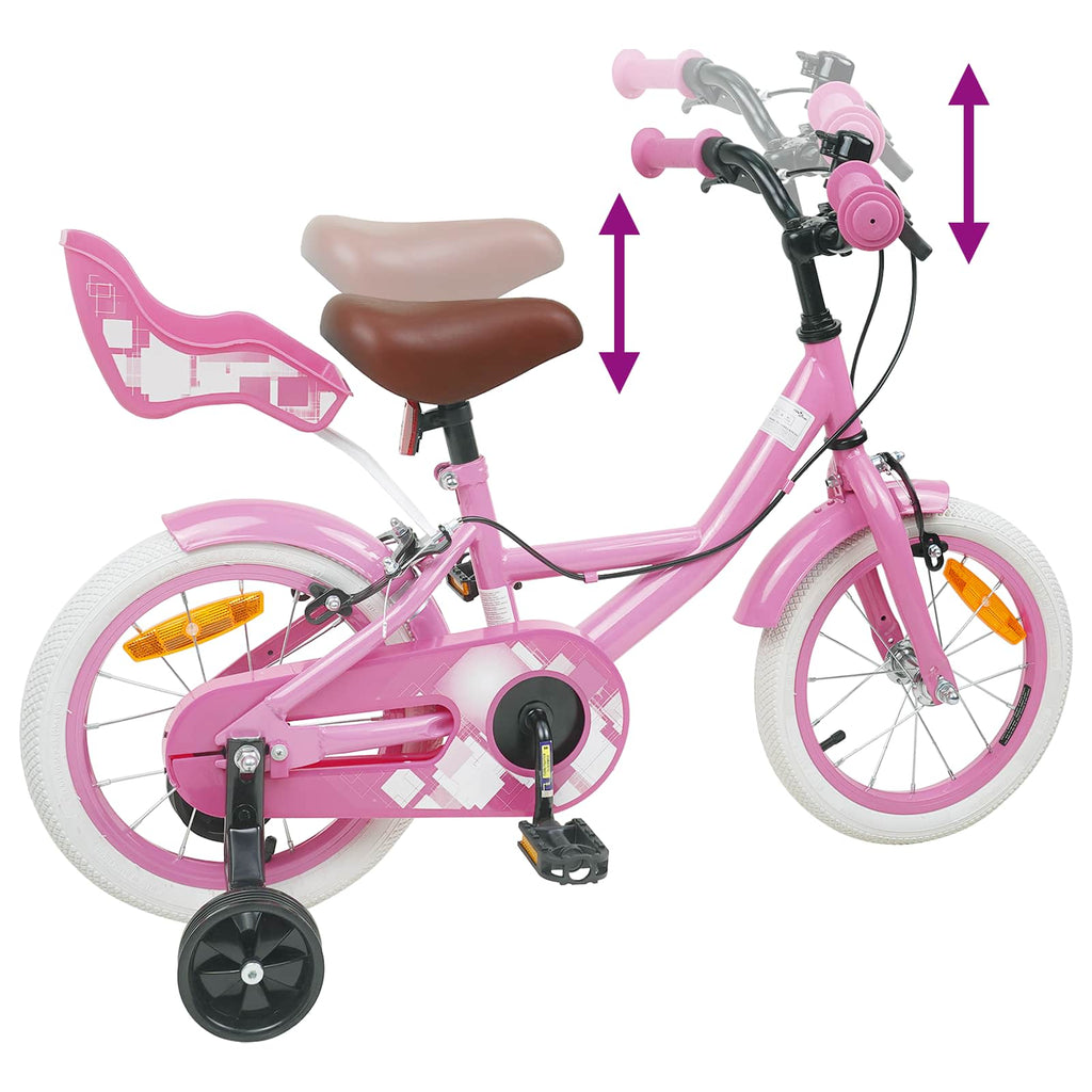 Bicicleta Infantil 14 Polegadas para 3 a 5 anos Rosa Claro — foto 7