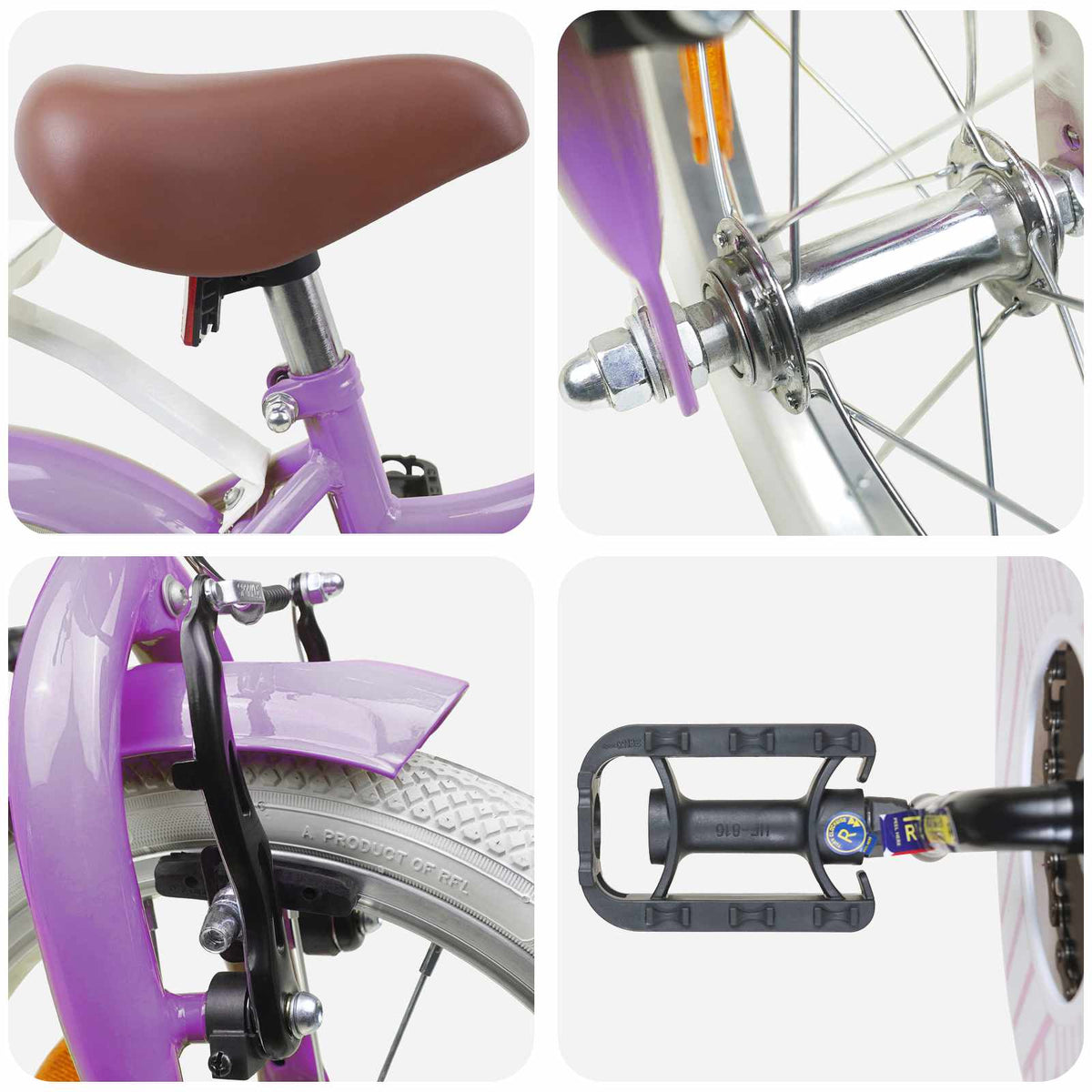 Bicicleta Infantil 14 Polegadas para 3 a 5 anos Roxo — foto 4