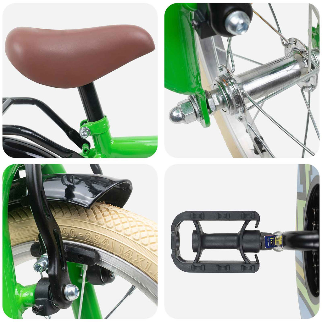 Bicicleta Infantil 14 Polegadas para 3 a 5 anos Verde — foto 4