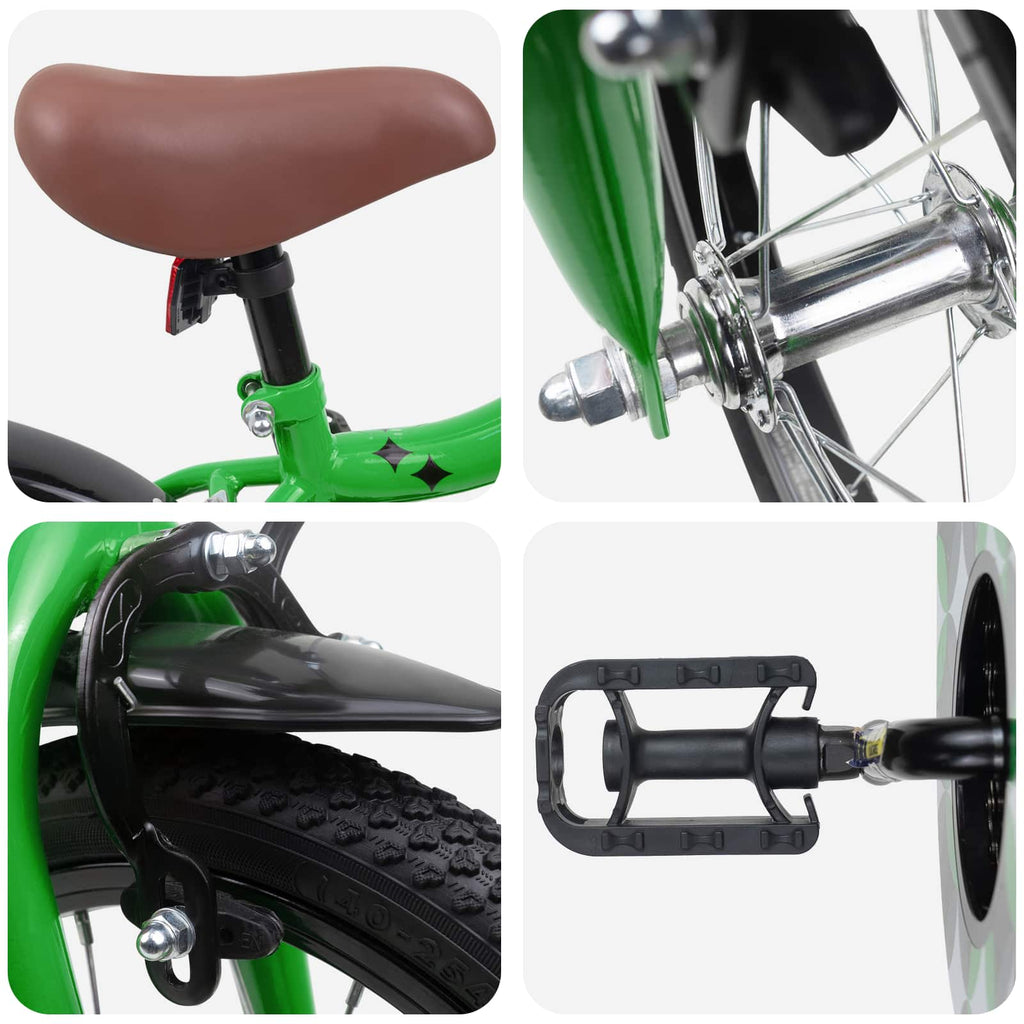 Bicicleta Infantil 14 Polegadas para 3 a 5 anos Verde — foto 4