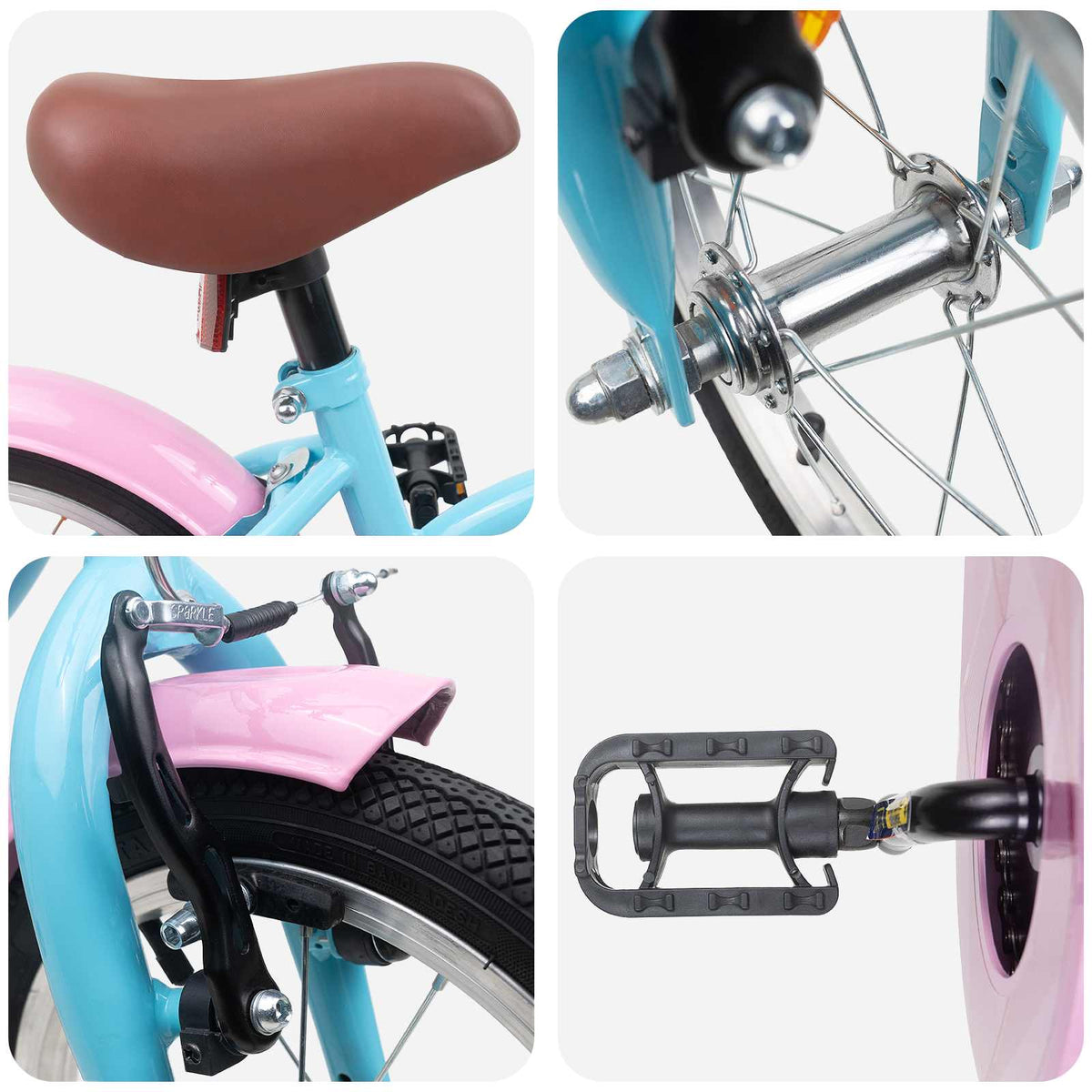 Bicicleta Infantil 16 Polegadas para 4-6 anos Azul-Claro — foto 4