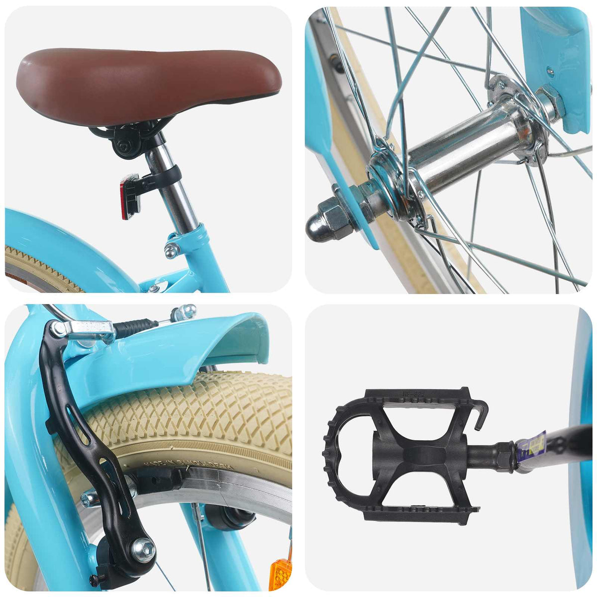 Bicicleta Infantil 18 Polegadas para 5-7 anos Azul-Claro — foto 4