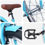 Bicicleta Infantil 18 Polegadas para 5-7 anos Azul-Claro — foto 4