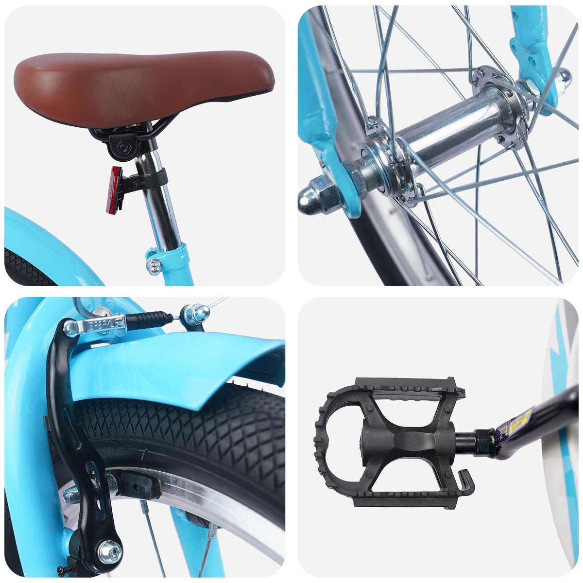 Bicicleta Infantil 18 Polegadas para 5-7 anos Azul-Claro — foto 4