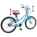 Bicicleta Infantil 18 Polegadas para 5-7 anos Azul-Claro — foto 7