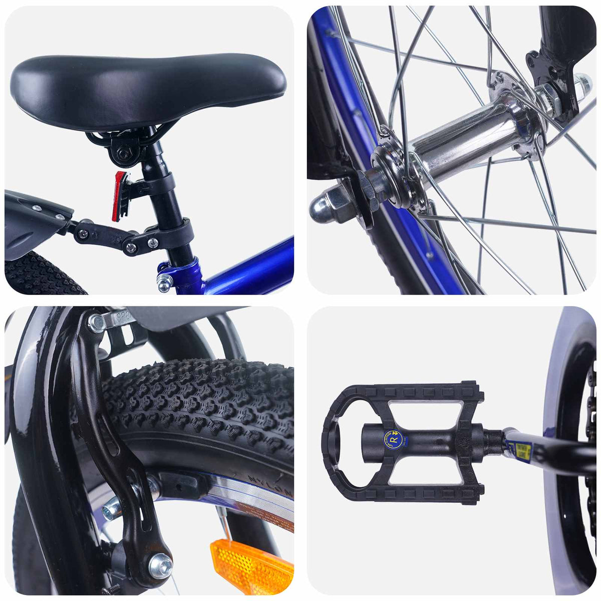 Bicicleta Infantil 18 Polegadas para 5-7 anos Azul Preto — foto 4