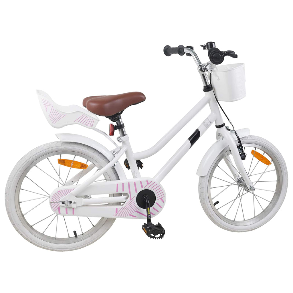 Bicicleta Infantil 18 Polegadas para 5-7 anos Branco — foto 3