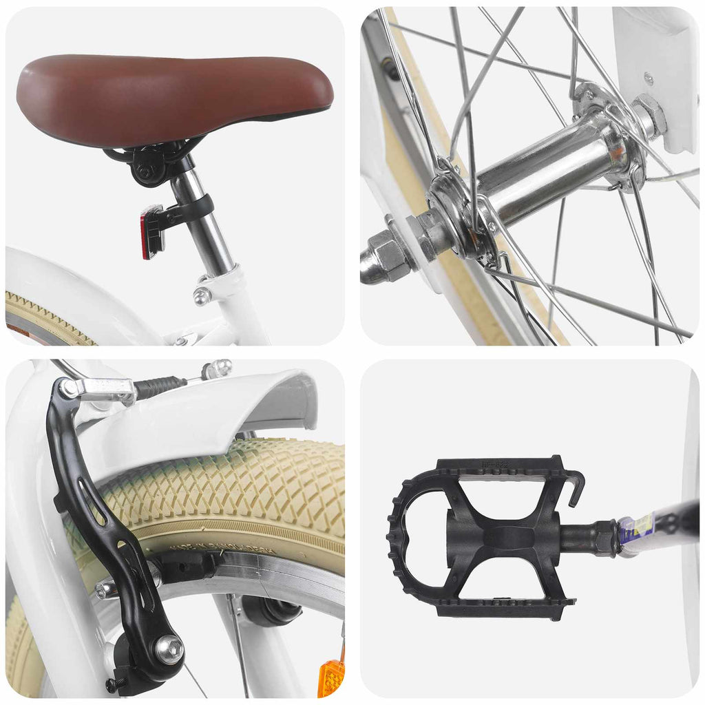 Bicicleta Infantil 18 Polegadas para 5-7 anos Branco — foto 4