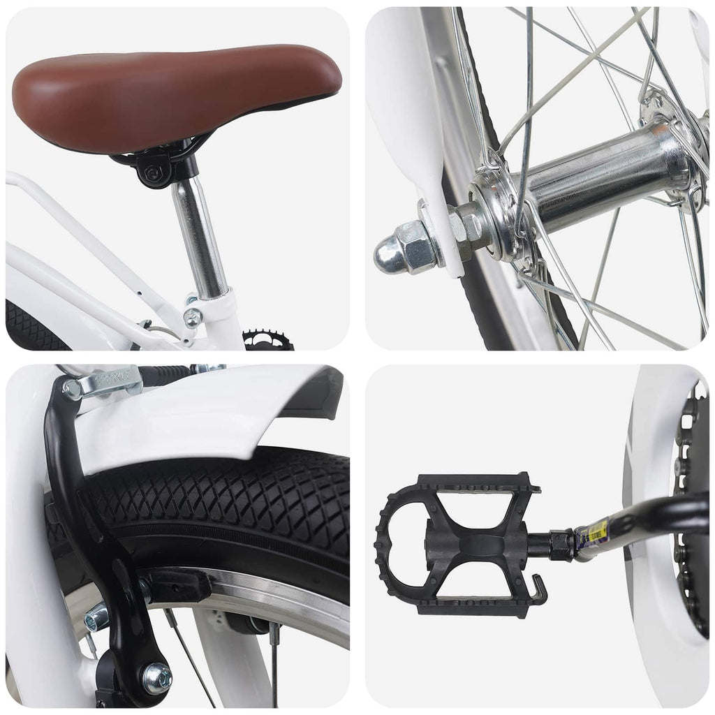 Bicicleta Infantil 18 Polegadas para 5-7 anos Branco — foto 4