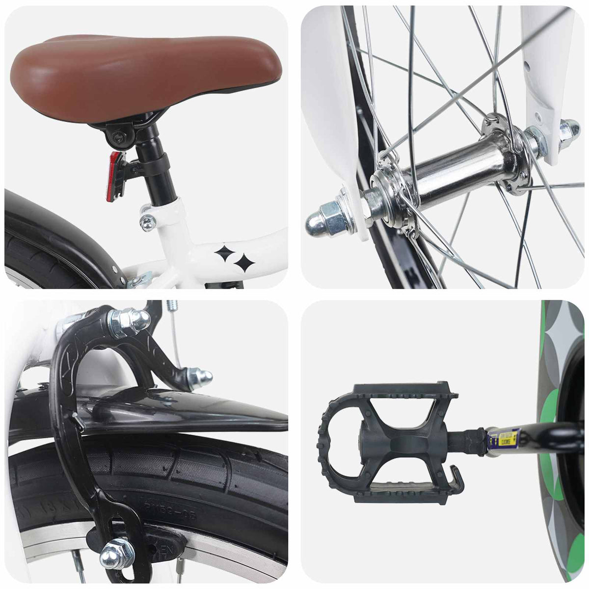 Bicicleta Infantil 18 Polegadas para 5-7 anos Branco — foto 4