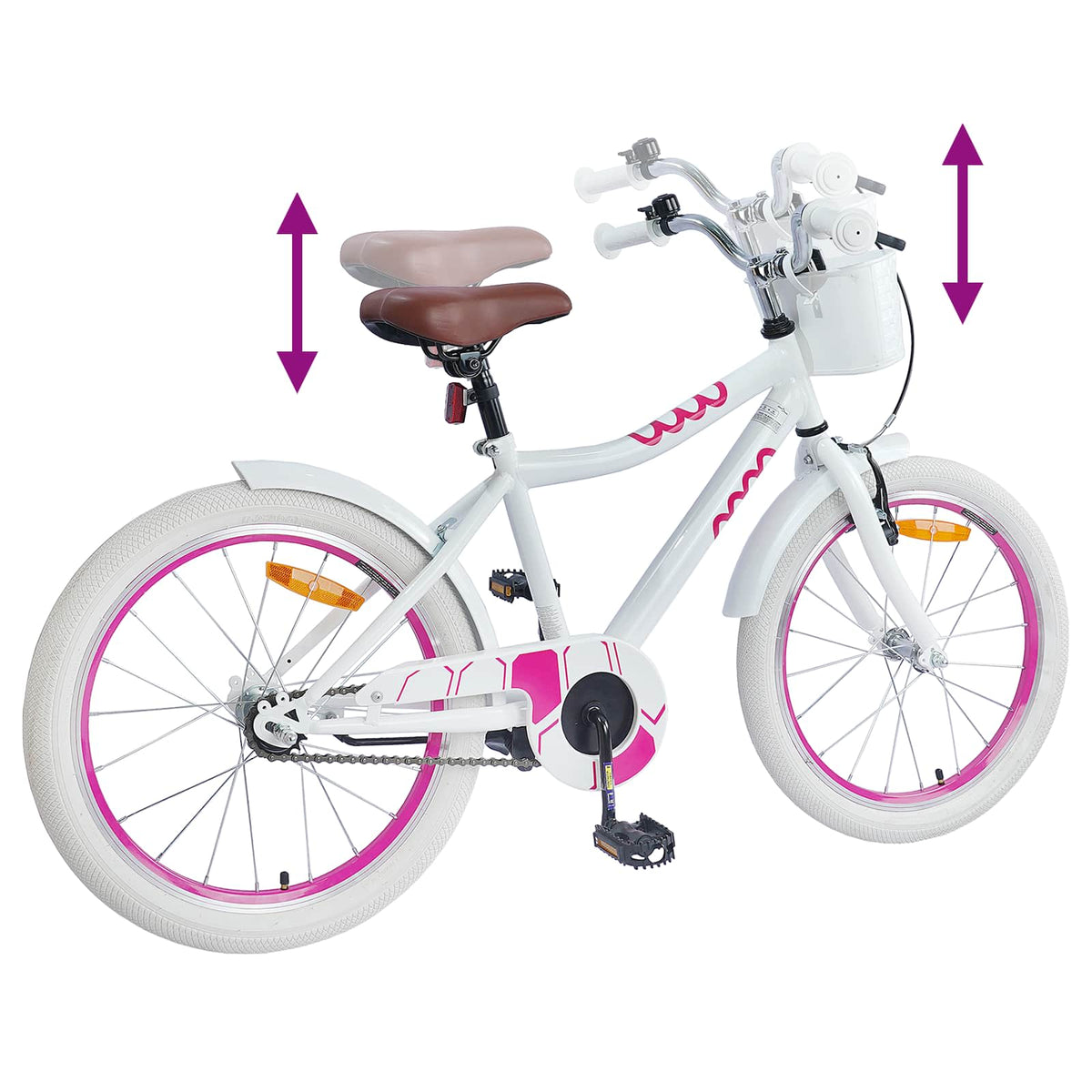 Bicicleta Infantil 18 Polegadas para 5-7 anos Branco — foto 7