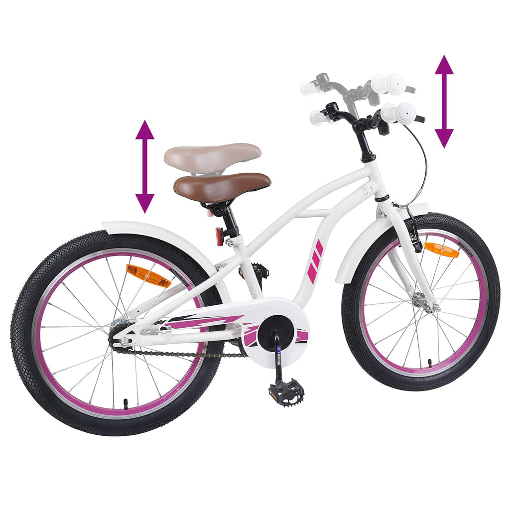 Bicicleta Infantil 18 Polegadas para 5-7 anos Branco — foto 7