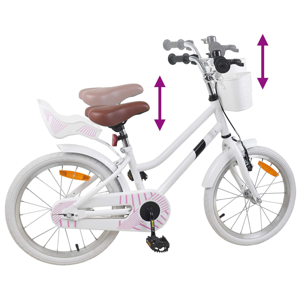 Bicicleta Infantil 18 Polegadas para 5-7 anos Branco — foto 7