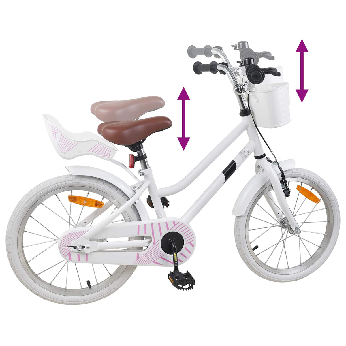 Bicicleta Infantil 18 Polegadas para 5-7 anos Branco — foto 7