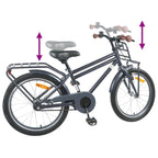 Bicicleta Infantil 18 Polegadas para 5-7 anos Cinzento-Escuro — foto 7