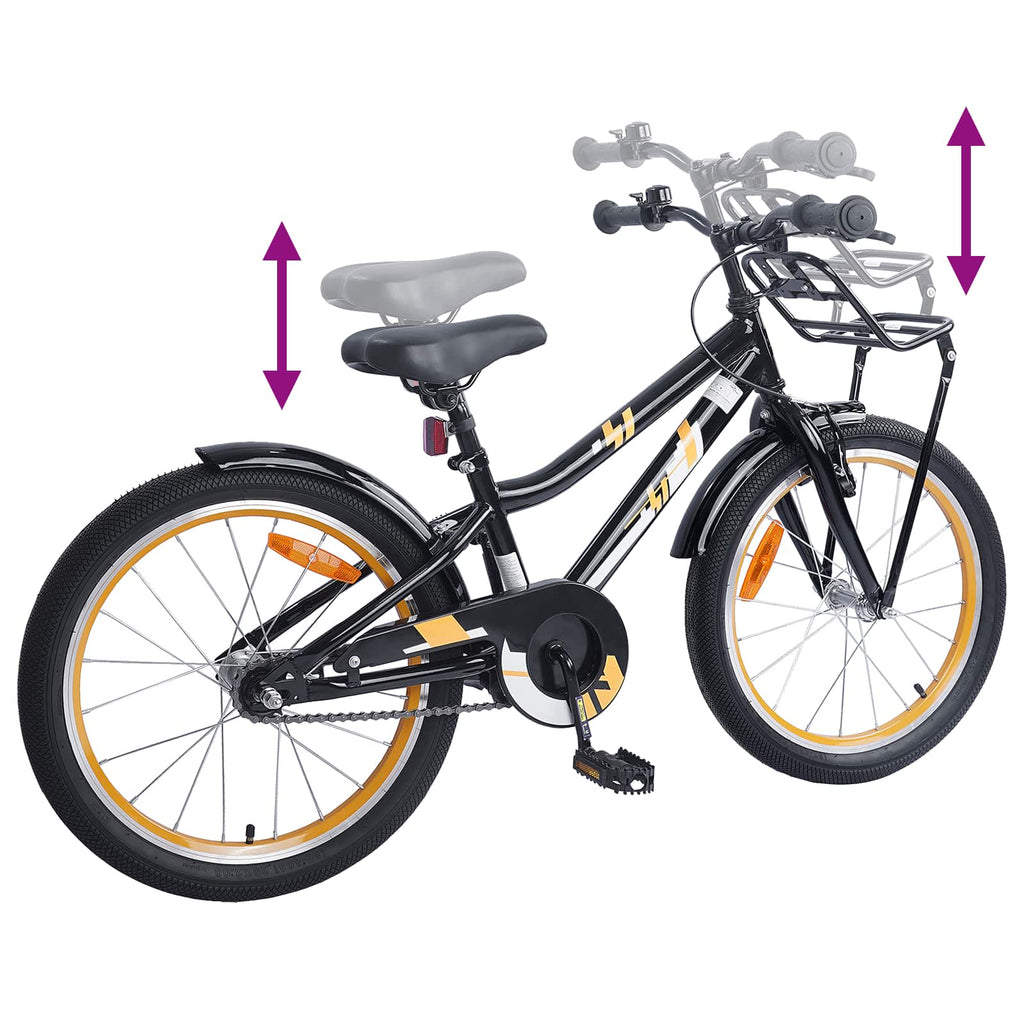 Bicicleta Infantil 18 Polegadas para 5-7 anos Laranja e Preto — foto 7