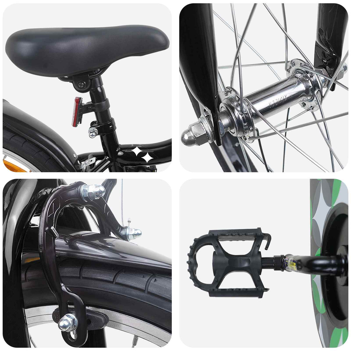 Bicicleta Infantil 18 Polegadas para 5-7 anos Preto — foto 4