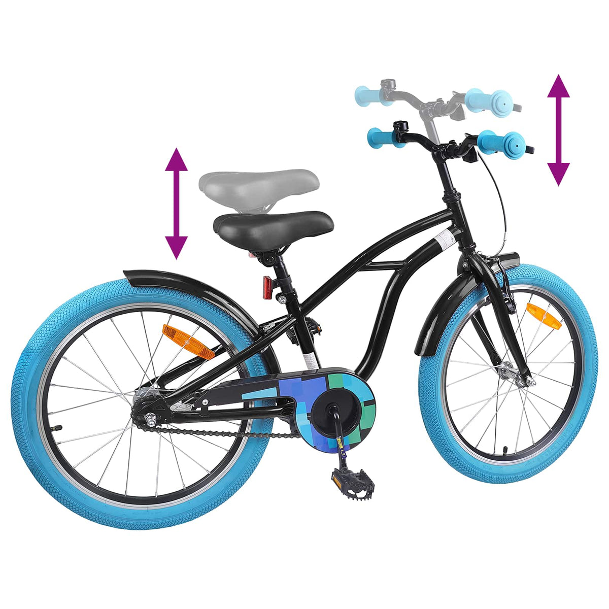 Bicicleta Infantil 18 Polegadas para 5-7 anos Preto — foto 7