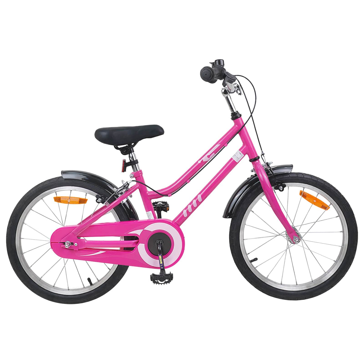 Bicicleta Infantil 18 Polegadas para 5-7 anos Preto Rosa — foto 1