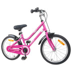 Bicicleta Infantil 18 Polegadas para 5-7 anos Preto Rosa — foto 2